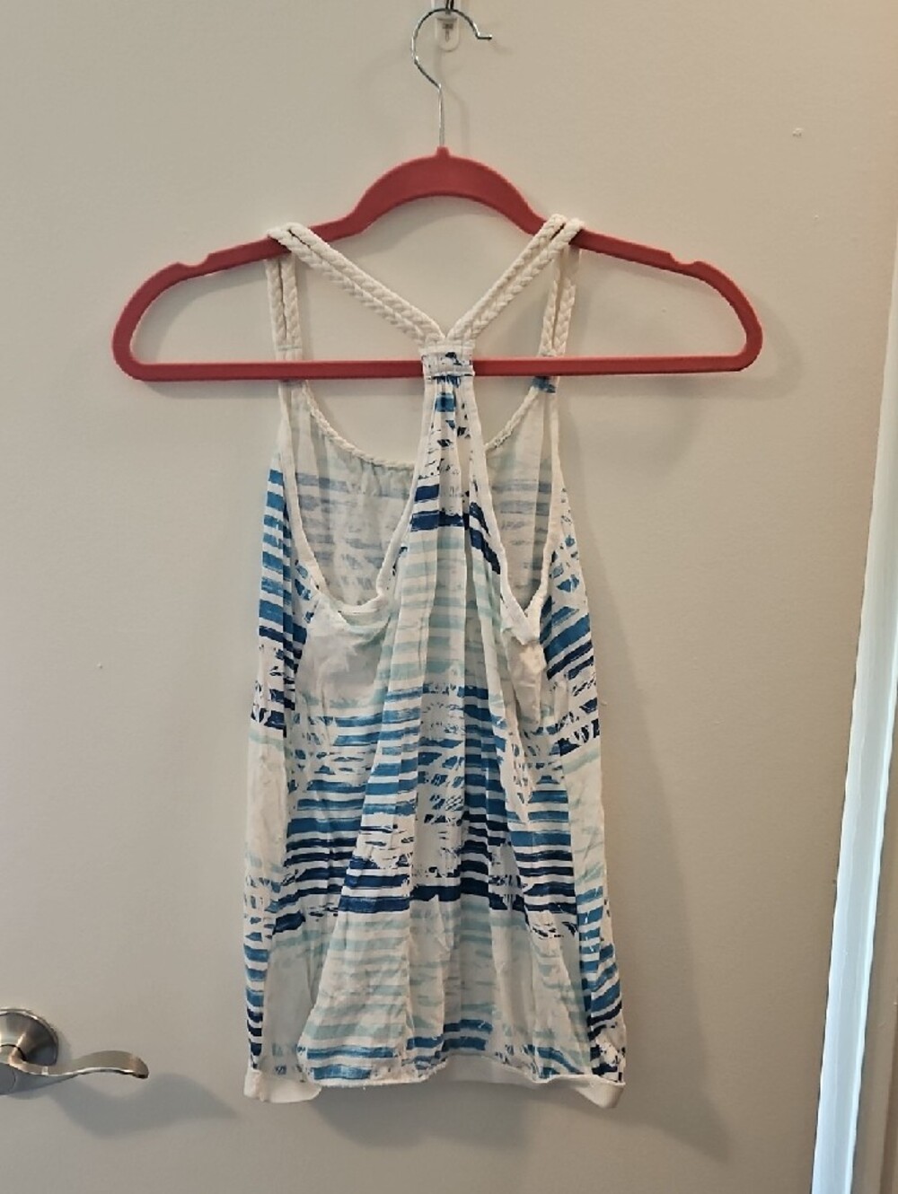 Blue Striped Butterfly Racerback Tank Top - Picture 3 of 3